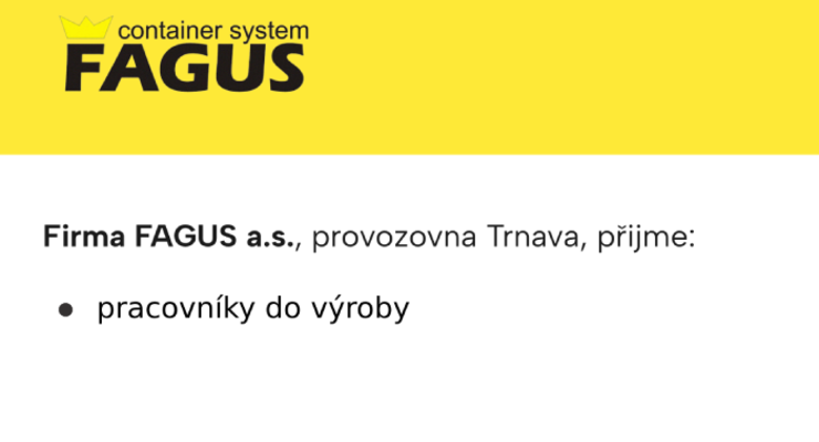 Nabídka práce - Fagus